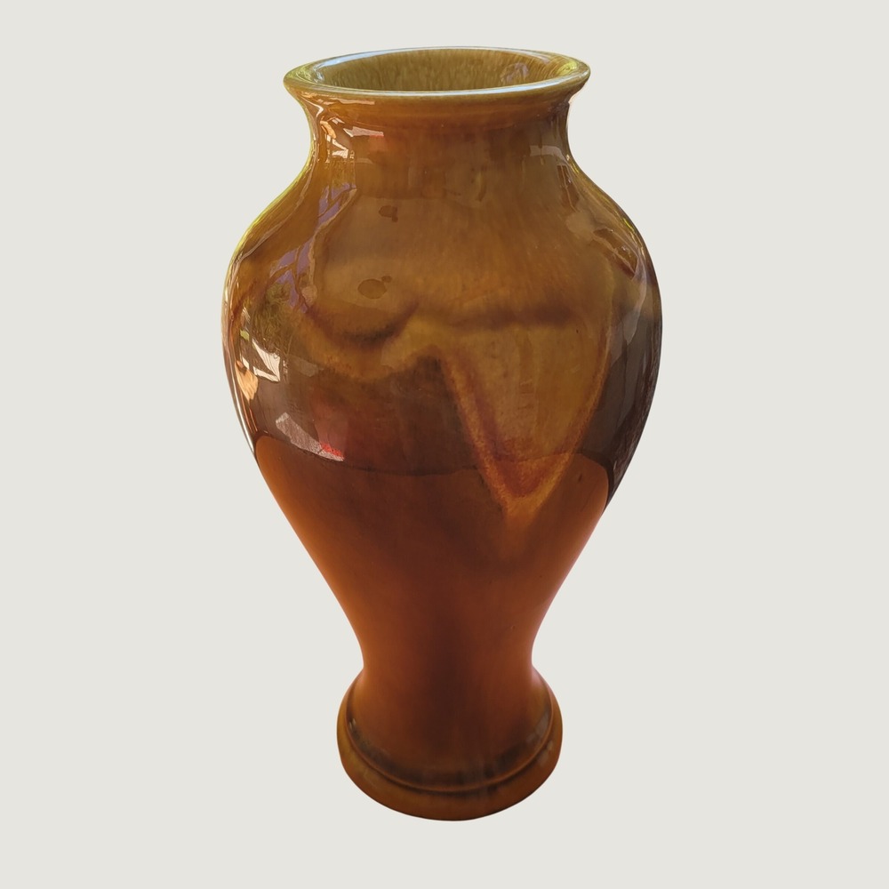 Royal Haeger 4031 Vase Vintage MCM Drip Glaze Amber Gold Art Pottery USA EUC